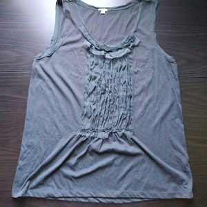 J-Crew large grey ruffle tank top